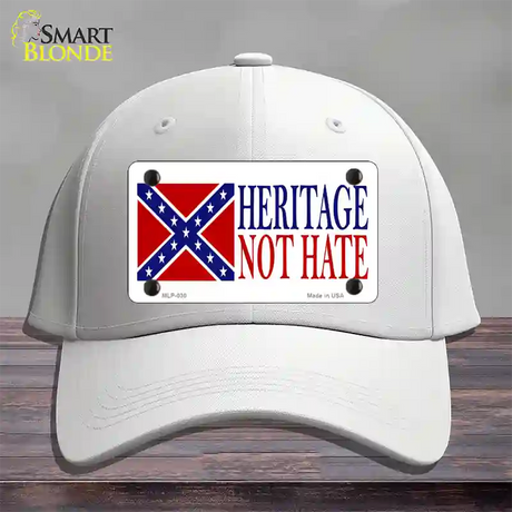 Heritage Not Hate Flag Novelty License Plate Hat Cotton / White