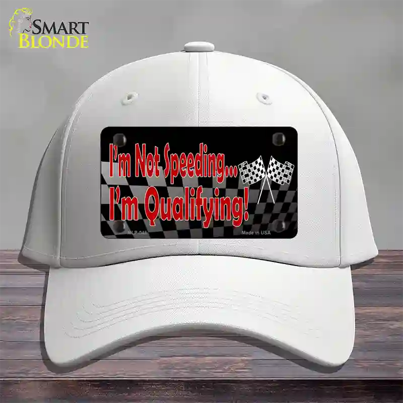 Im Qualifying Novelty License Plate Hat Cotton / White