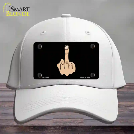 Middle Finger Novelty License Plate Hat Cotton / White