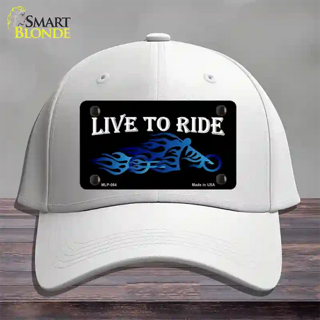 Live To Ride Novelty License Plate Hat Cotton / White