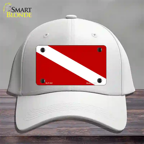 Diving Flag Novelty License Plate Hat Cotton / White