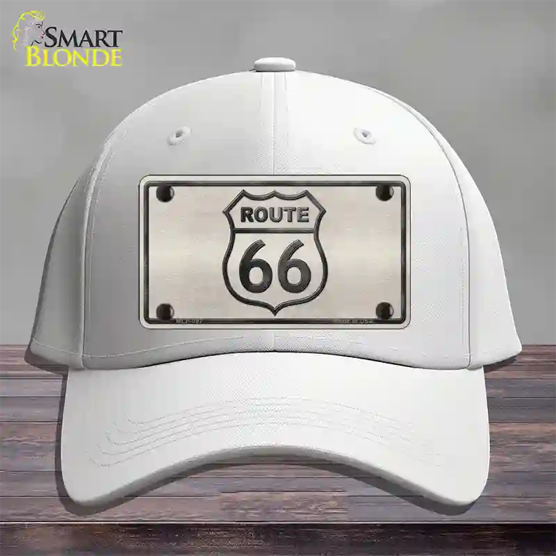 Route 66 Shield White Novelty License Plate Hat Cotton / White