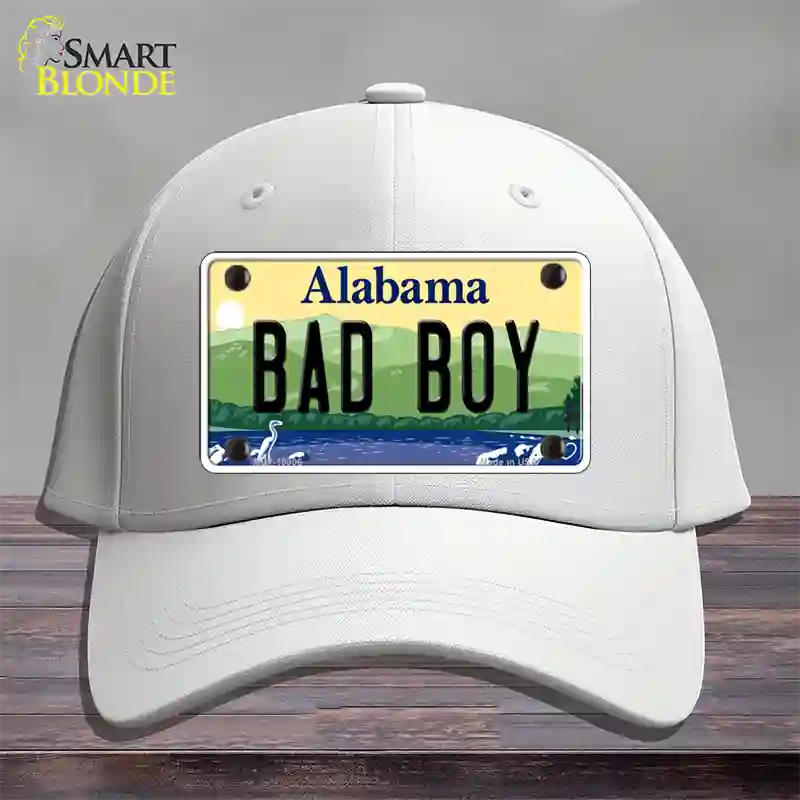 Bad Boy Alabama Novelty License Plate Hat Cotton / White