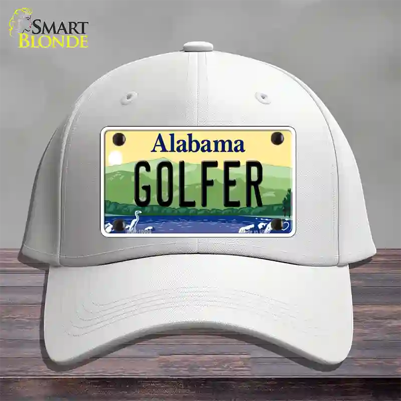 Golfer Alabama Novelty License Plate Hat Cotton / White