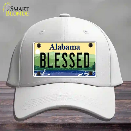 Blessed Alabama Novelty License Plate Hat Cotton / White