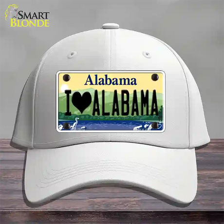 I Love Alabama Novelty License Plate Hat Cotton / White