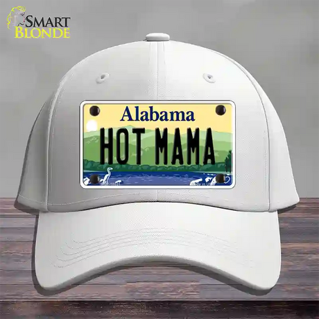 Hot Mama Alabama Novelty License Plate Hat Cotton / White