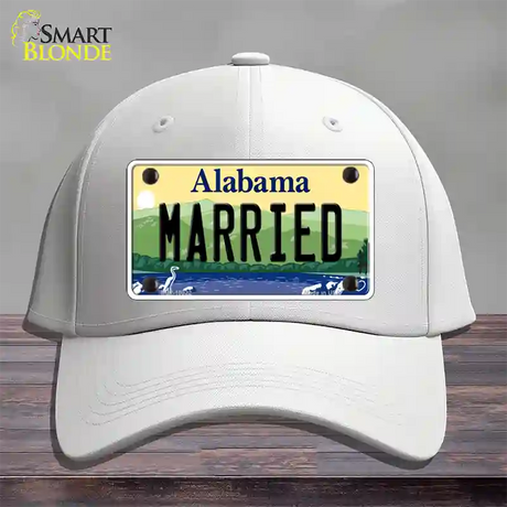 Married Alabama Novelty License Plate Hat Cotton / White