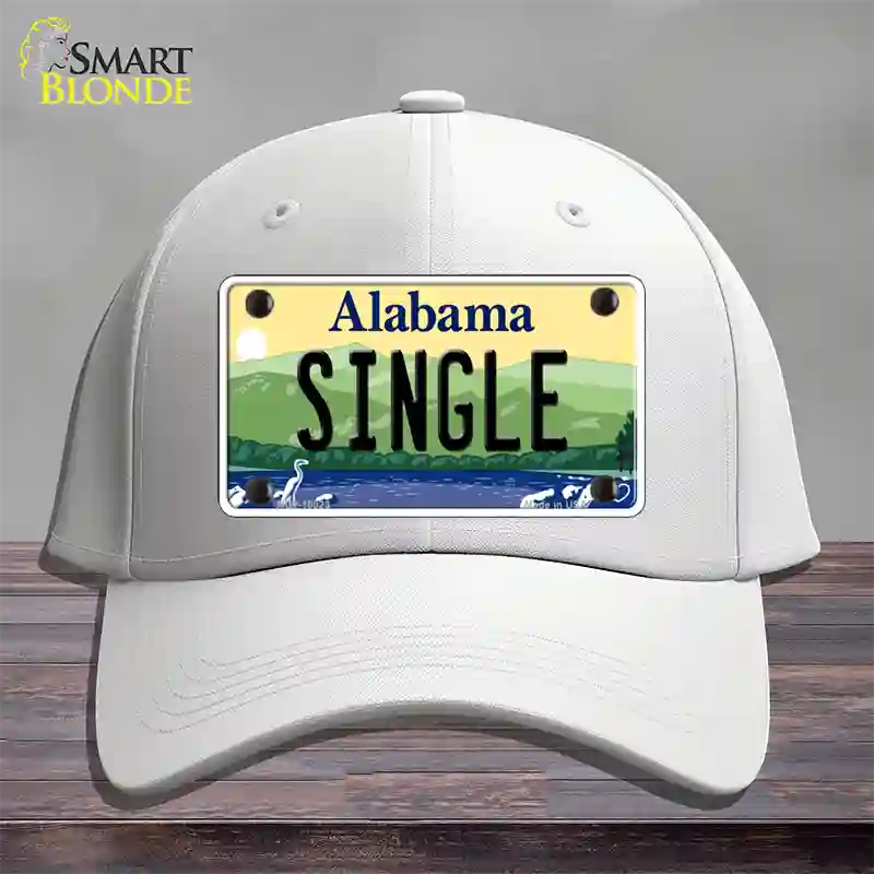 Single Alabama Novelty License Plate Hat Cotton / White