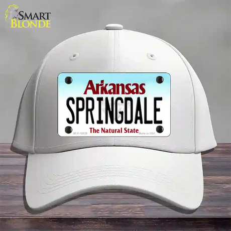 Springdale Arkansas Novelty License Plate Hat Cotton / White