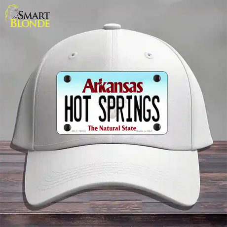 Hot Springs Arkansas Novelty License Plate Hat Cotton / White