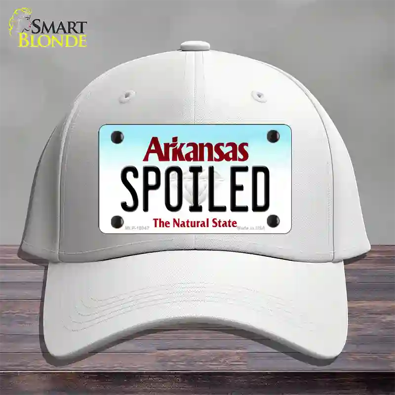 Spoiled Arkansas Novelty License Plate Hat Cotton / White