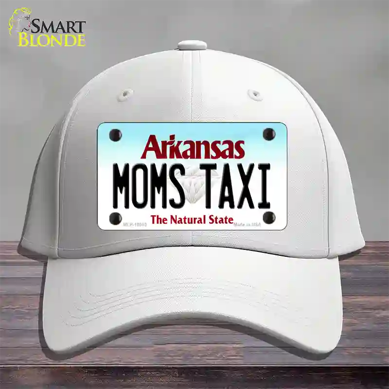 Moms Taxi Arkansas Novelty License Plate Hat Cotton / White