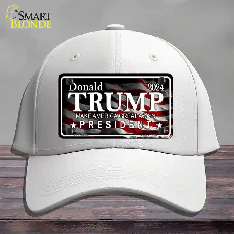 Trump 2024 Novelty License Plate Hat Cotton / White