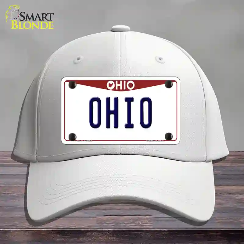 Ohio Maroon Novelty License Plate Hat Cotton / White