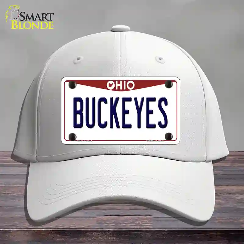 Buckeyes Ohio Novelty License Plate Hat Cotton / White