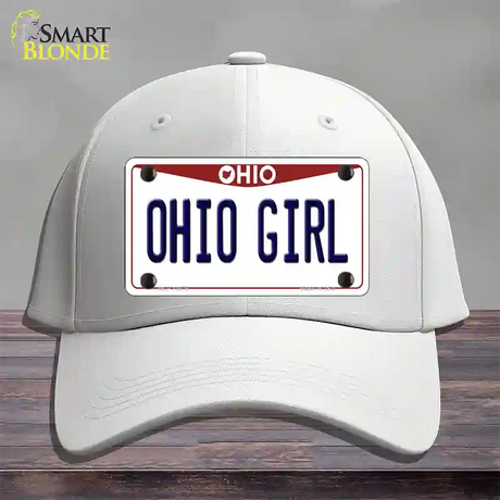 Ohio Girl Ohio Novelty License Plate Hat Cotton / White