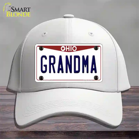 Grandma Ohio Novelty License Plate Hat Cotton / White