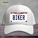 Biker Ohio Novelty License Plate Hat Cotton / White