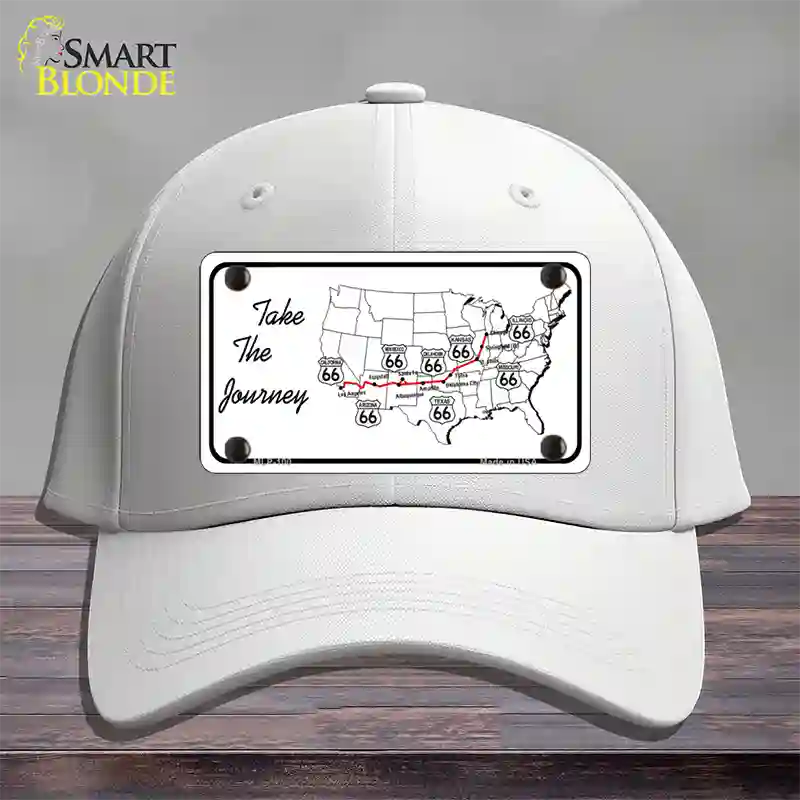 Take The Journey Novelty License Plate Hat Cotton / White