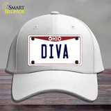 Diva Ohio Novelty License Plate Hat Cotton / White