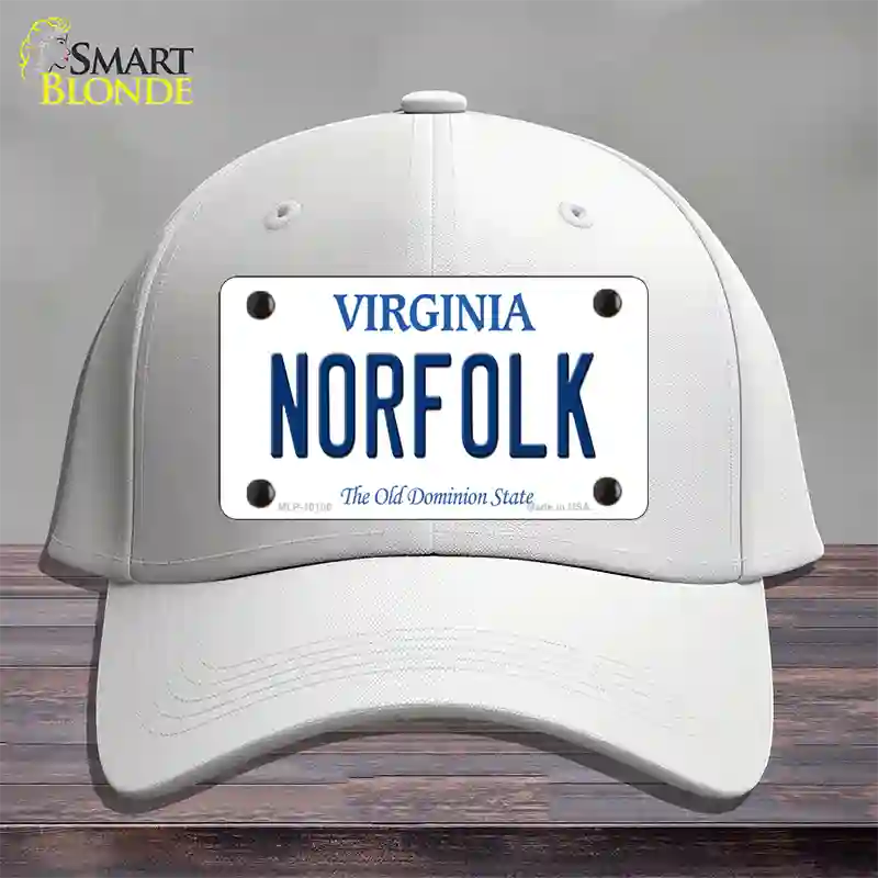 Norfolk Virginia Novelty License Plate Hat Cotton / White