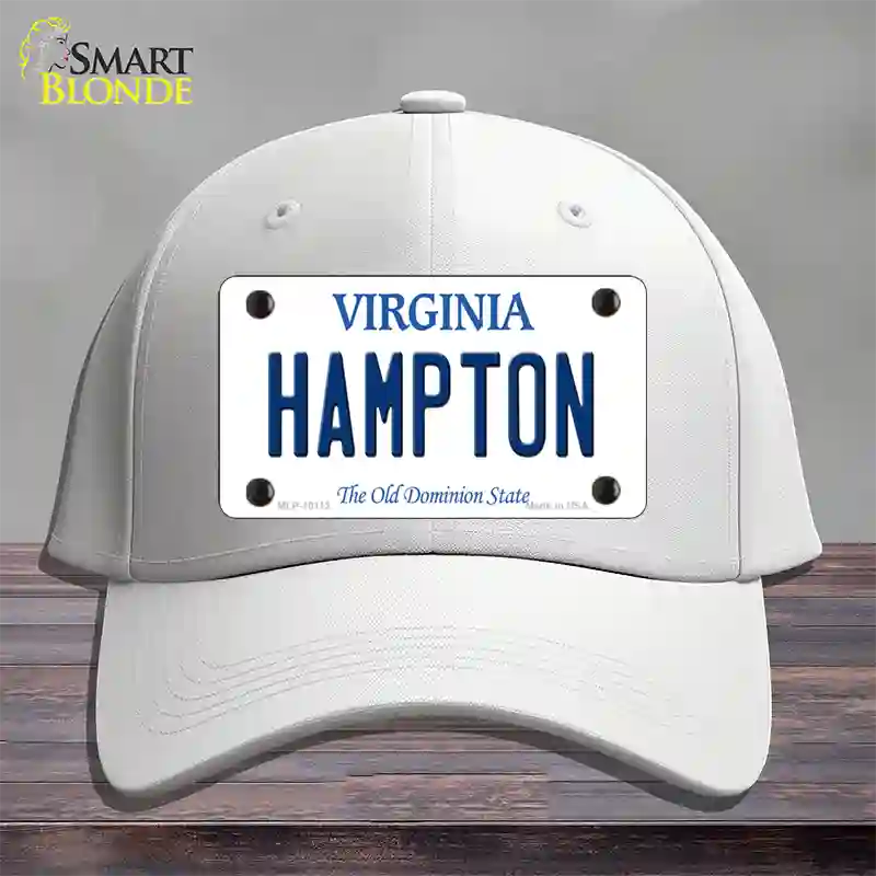 Hampton Virginia Novelty License Plate Hat Cotton / White