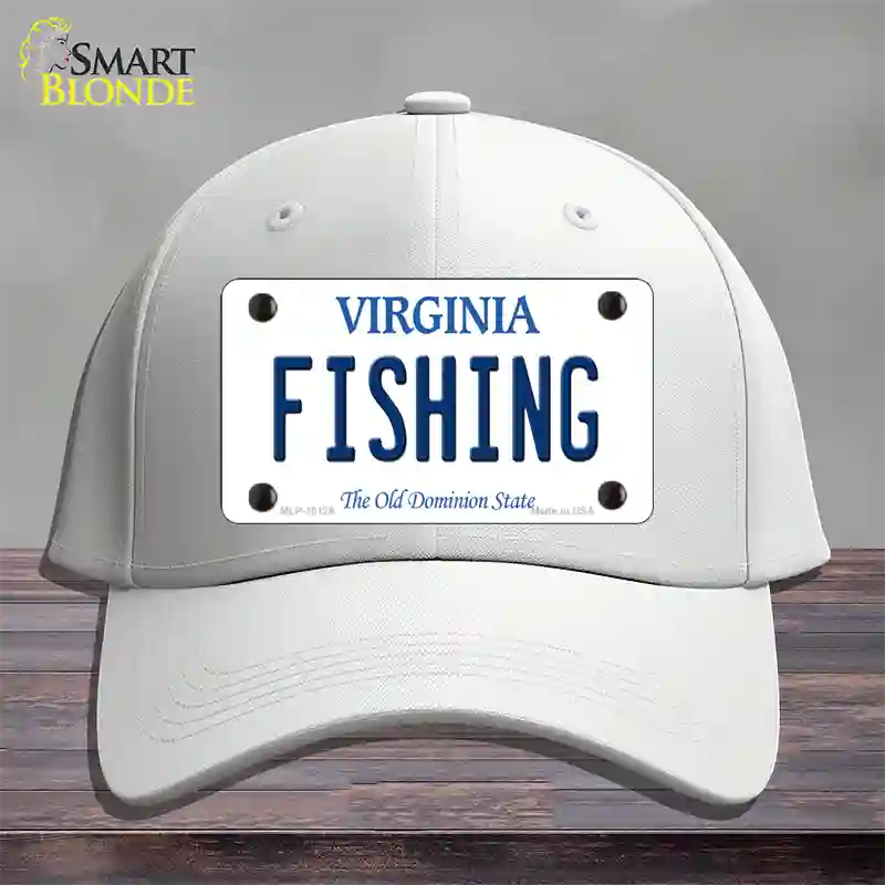 Fishing Virginia Novelty License Plate Hat Cotton / White