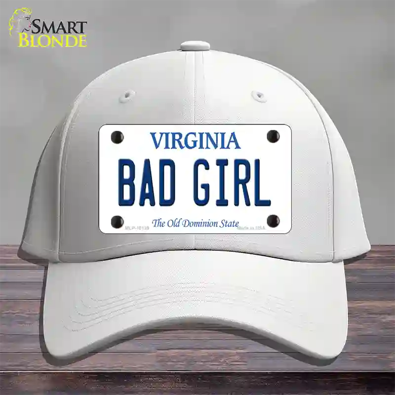 Bad Girl Virginia Novelty License Plate Hat Cotton / White