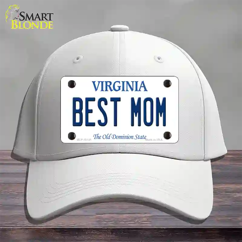 Best Mom Virginia Novelty License Plate Hat Cotton / White