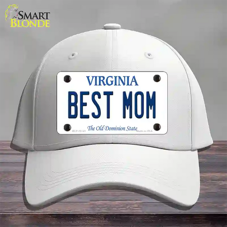 Best Mom Virginia Novelty License Plate Hat Cotton / White