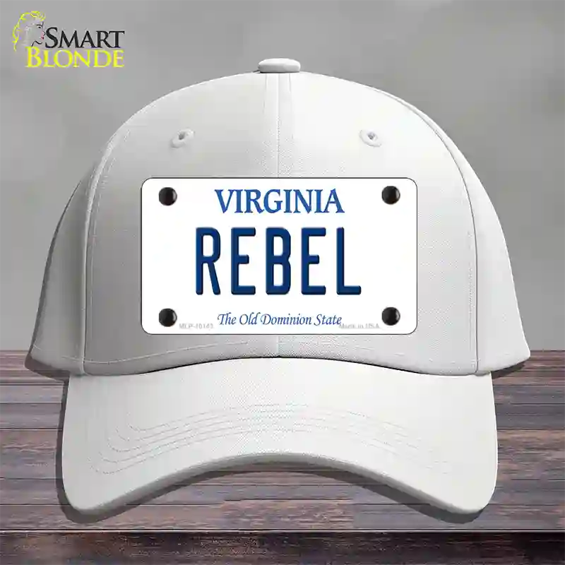 Rebel Virginia Novelty License Plate Hat Cotton / White