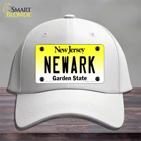 Newark New Jersey Novelty License Plate Hat Cotton / White