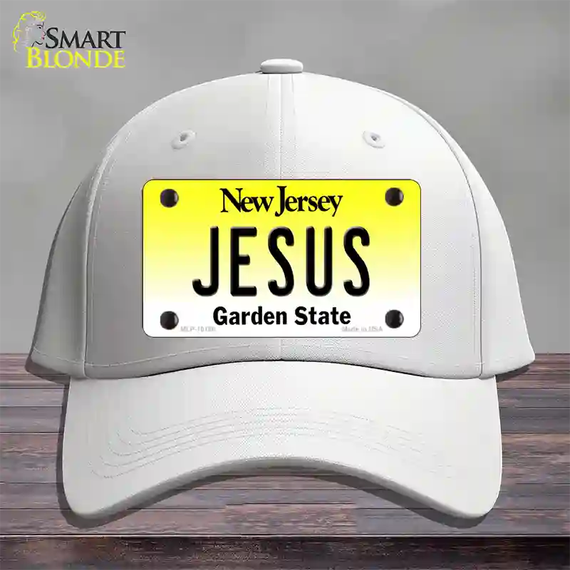 Jesus New Jersey Novelty License Plate Hat Cotton / White