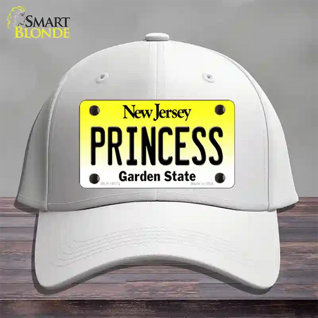 Princess New Jersey Novelty License Plate Hat Cotton / White