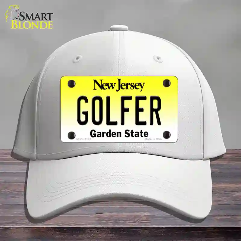 Golfer New Jersey Novelty License Plate Hat Cotton / White