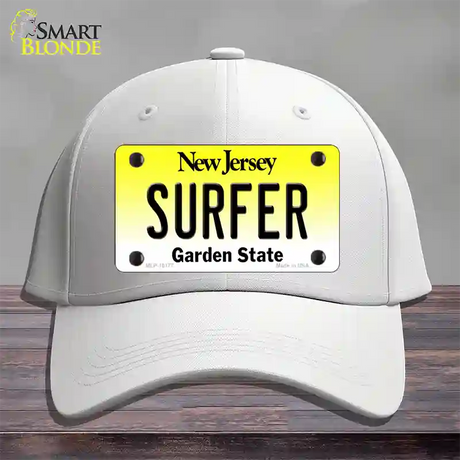 Surfer New Jersey Novelty License Plate Hat Cotton / White