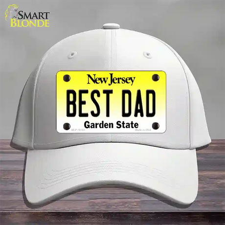 Best Dad New Jersey Novelty License Plate Hat Cotton / White