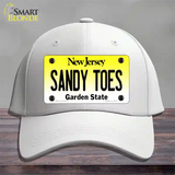 Sandy Toes New Jersey Novelty License Plate Hat Cotton / White