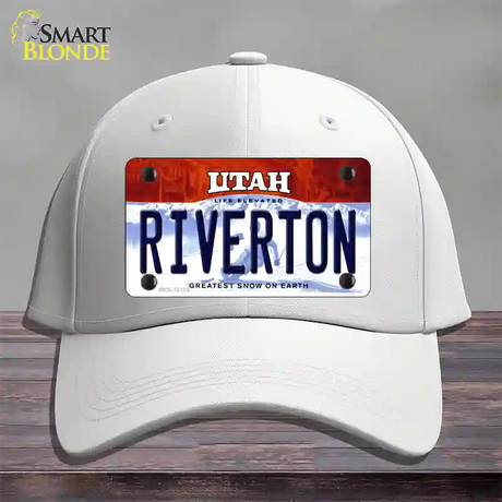 Riverton Utah Novelty License Plate Hat Cotton / White