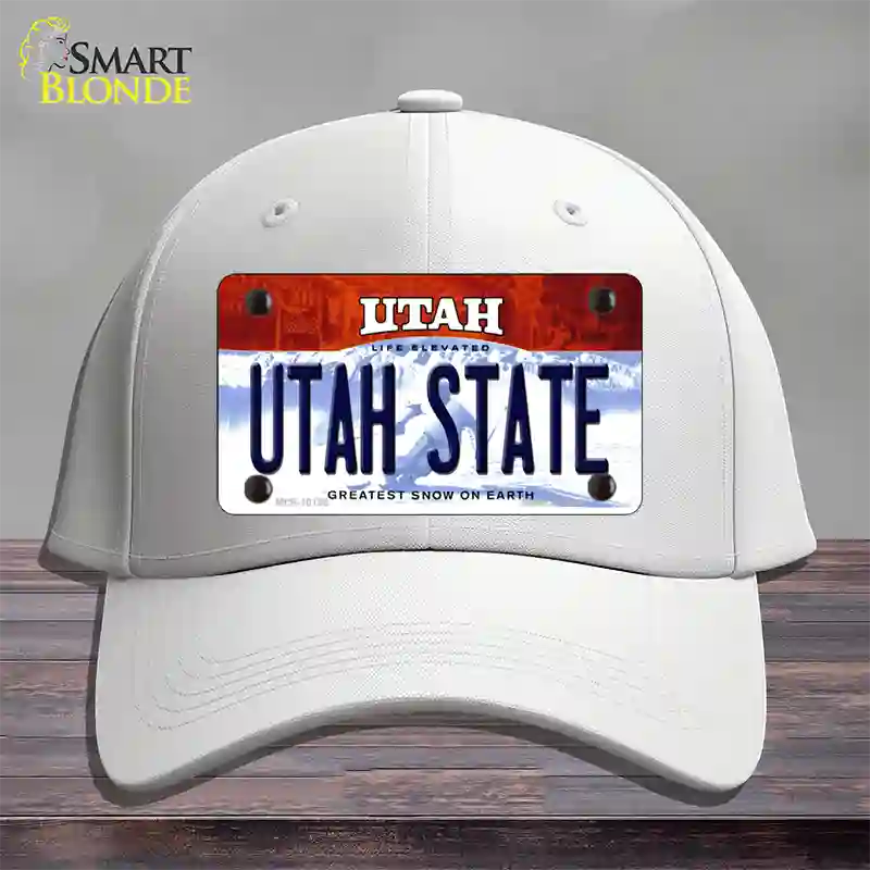 Utah State Utah Novelty License Plate Hat Cotton / White