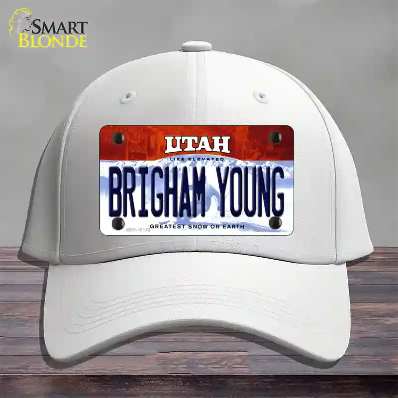 Brigham Young Utah Novelty License Plate Hat Cotton / White