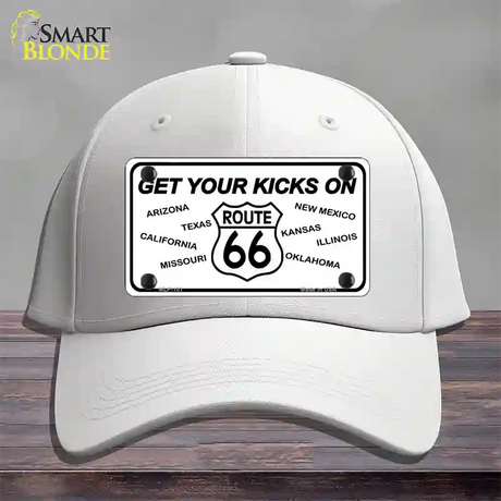 Get Your Kicks On 66 Novelty License Plate Hat Cotton / White