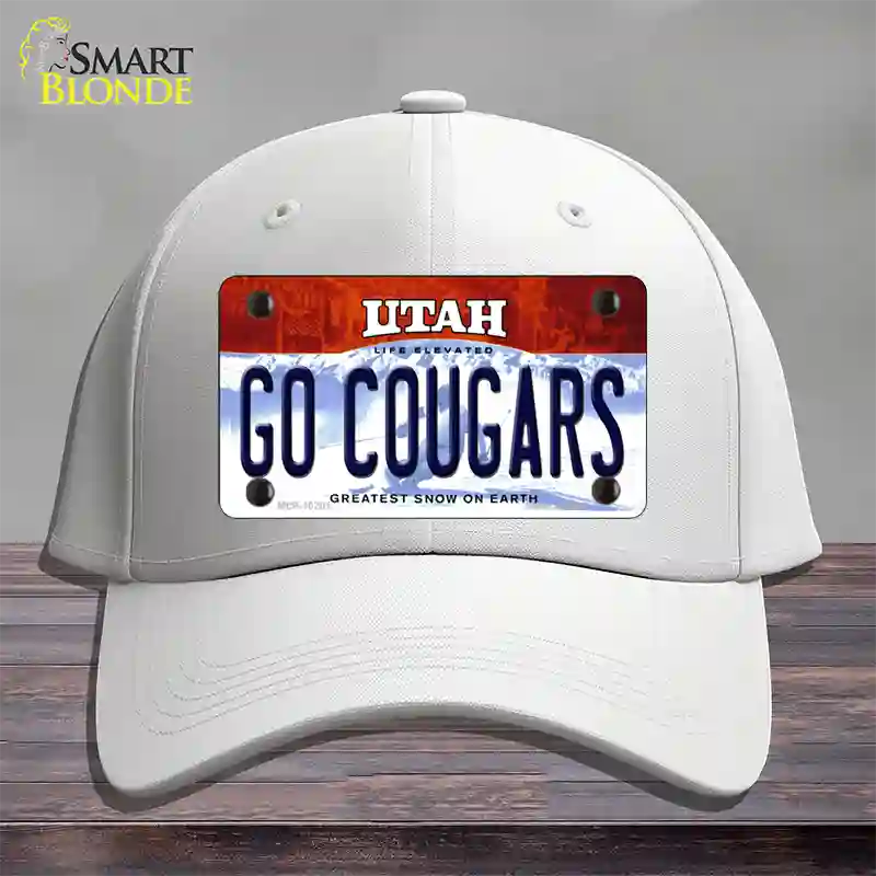 Go Cougars Utah Novelty License Plate Hat Cotton / White