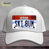 Ski Bum Utah Novelty License Plate Hat Cotton / White