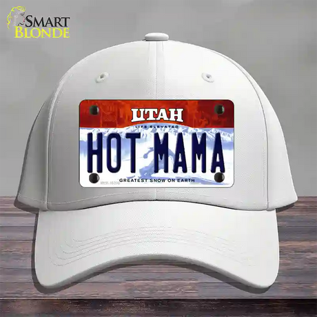 Hot Mama Utah Novelty License Plate Hat Cotton / White