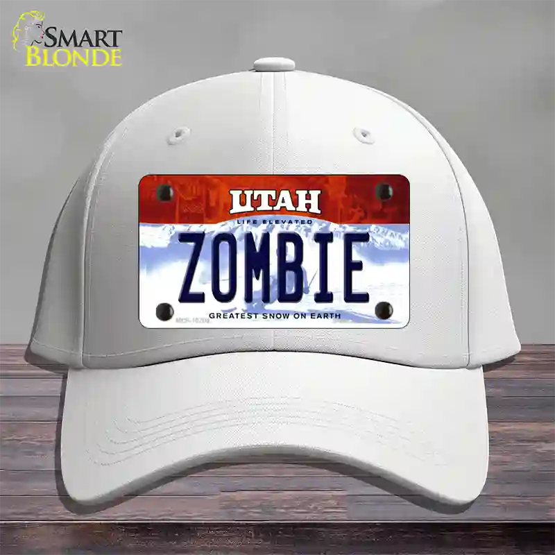 Zombie Utah Novelty License Plate Hat Cotton / White