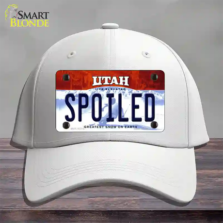 Spoiled Utah Novelty License Plate Hat Cotton / White