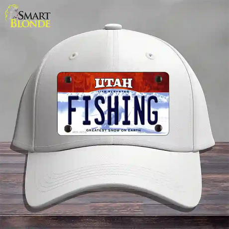 Fishing Utah Novelty License Plate Hat Cotton / White