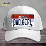 Bad Girl Utah Novelty License Plate Hat Cotton / White